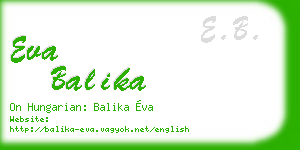 eva balika business card