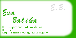 eva balika business card